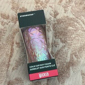 Starbucks Pink Iridescent Key Chain Cup Wicked